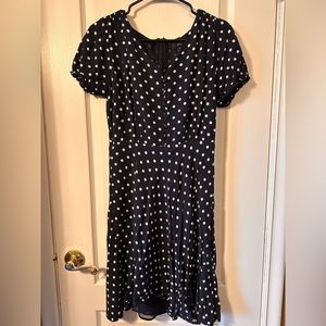 J. Crew. Size 6. Navy with white polka dots.